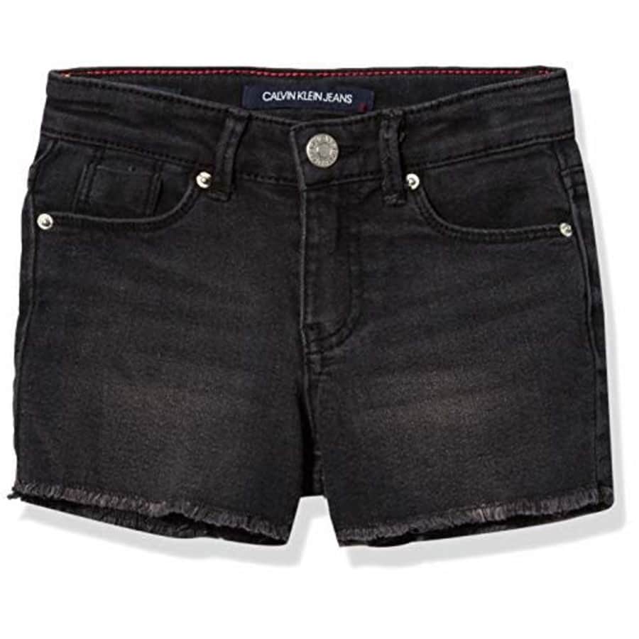 Calvin Klein Girls Cut-Off Denim Short, Boyfriend Noire S20, 6 for $8