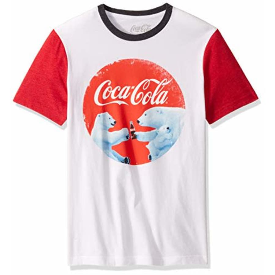 Coca-Cola Men's Ugly Christmas T-Shirt, Bears/Red, Medium for $15