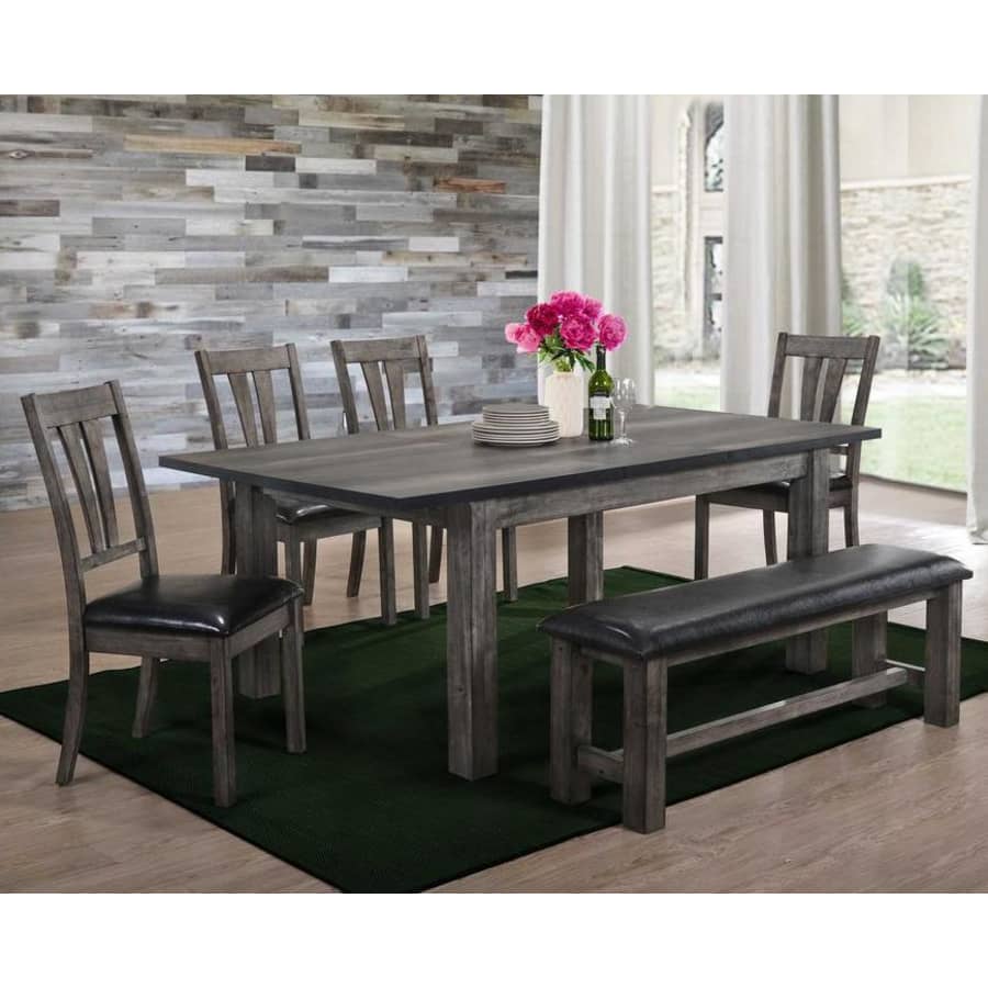 Picket House Furnishings Grayson Extendable 6-Piece Dining Set w/ Padded Seats & Bench for $740