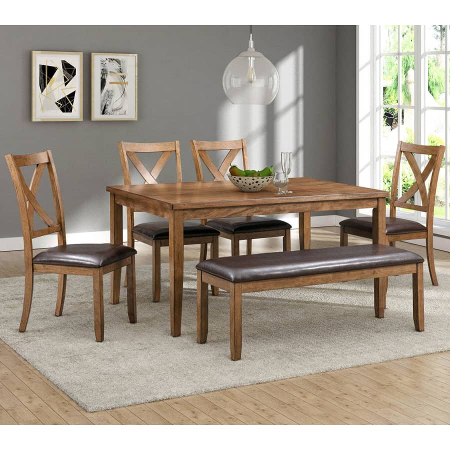 Abbyson Living Reese 6-Piece Rubberwood Dining Set w/ Bench for $499 for members