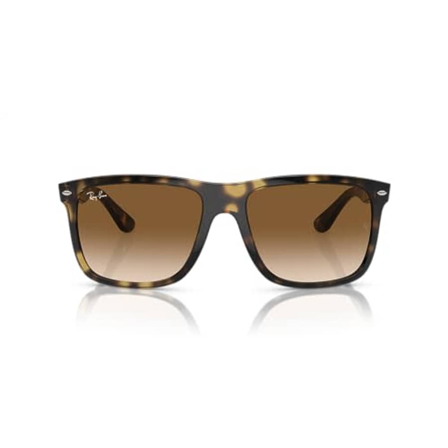 Ray-Ban RB4547F Boyfriend Two Square Sunglasses, Havana/Clear Gradient Brown, 60 mm for $183