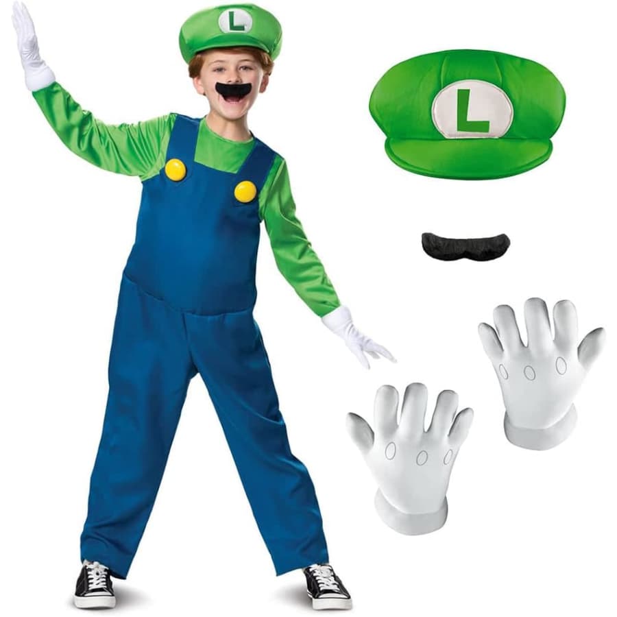Disguise Boys' Nintendo Luigi Deluxe Costume for $13 Disguise Boys' Nintendo Luigi Deluxe Costume for $13