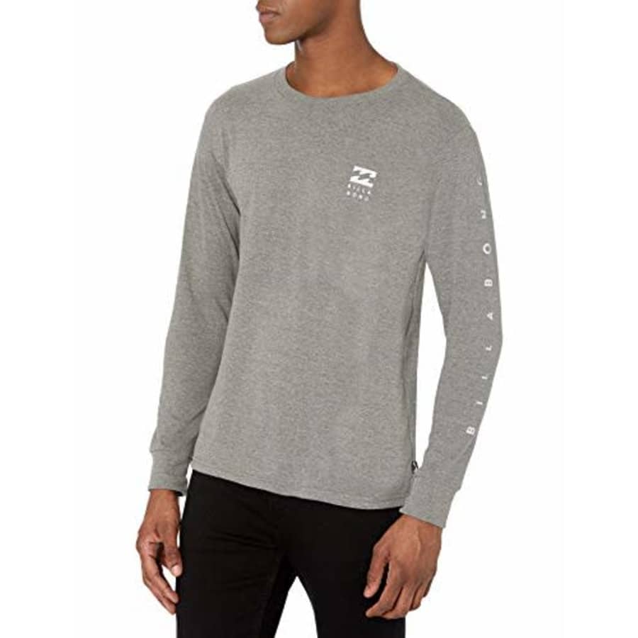 Billabong Men's Long Sleeve Premium Logo Graphic Tee T-Shirt, Unity Dark Grey Heather, X-Large for $30