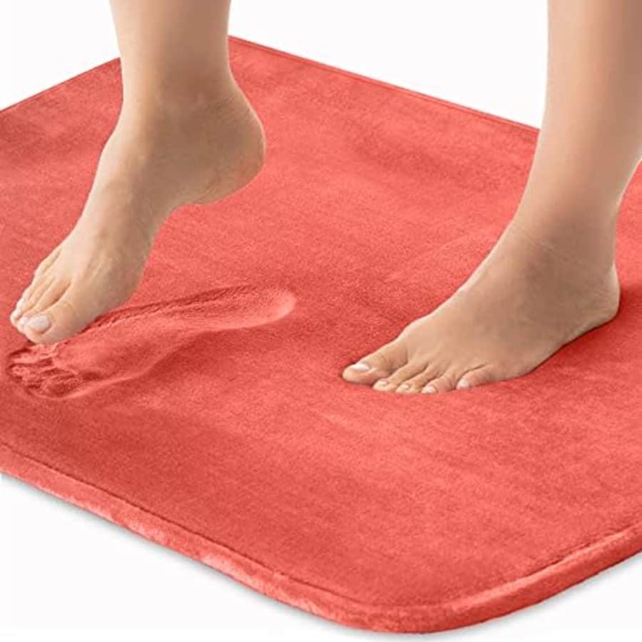 Gorilla Grip Thick Memory Foam Bath Rug, Soft Absorbent Luxury Mats, 42x24, Plush Velvet Topside, for $11