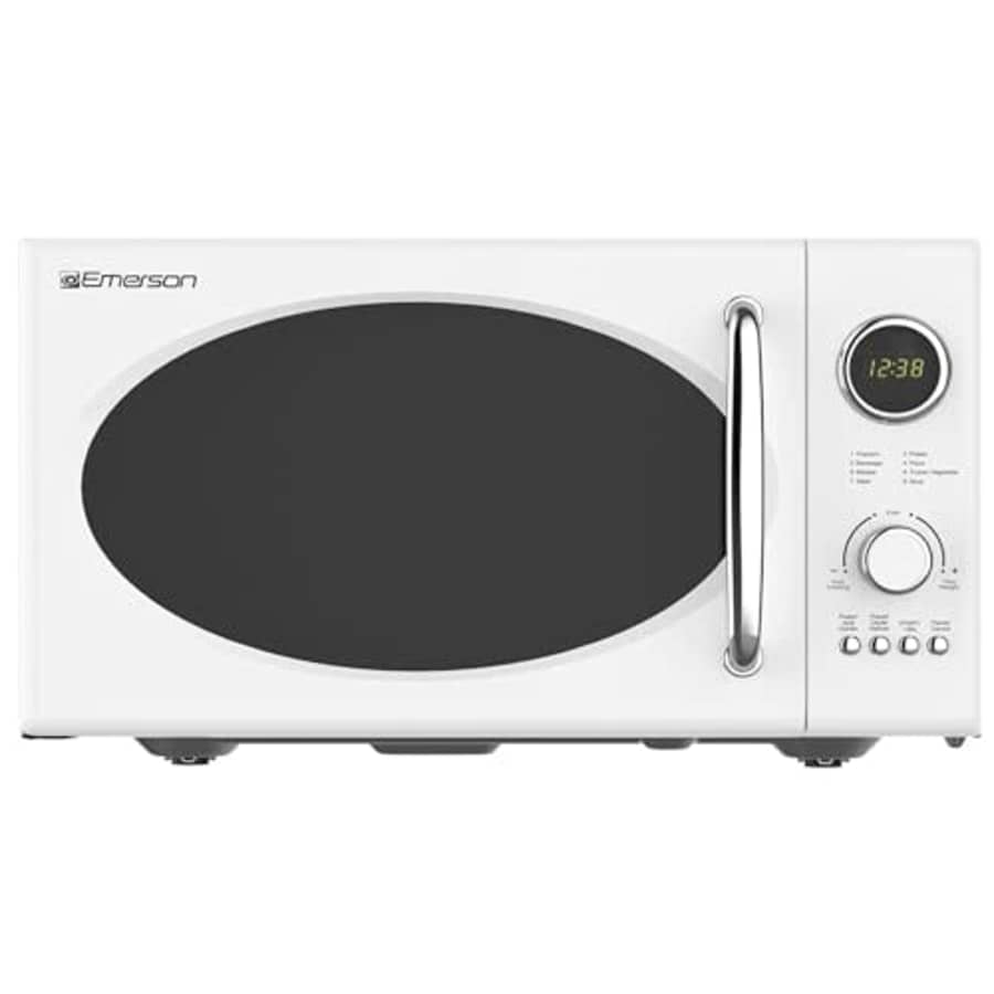 Emerson MWRG0901W Retro Compact Countertop 800W Microwave Oven with 1,000W Grill Function, LED for $90 Emerson MWRG0901W Retro Compact Countertop 800W Microwave Oven with 1,000W Grill Function, LED for $90