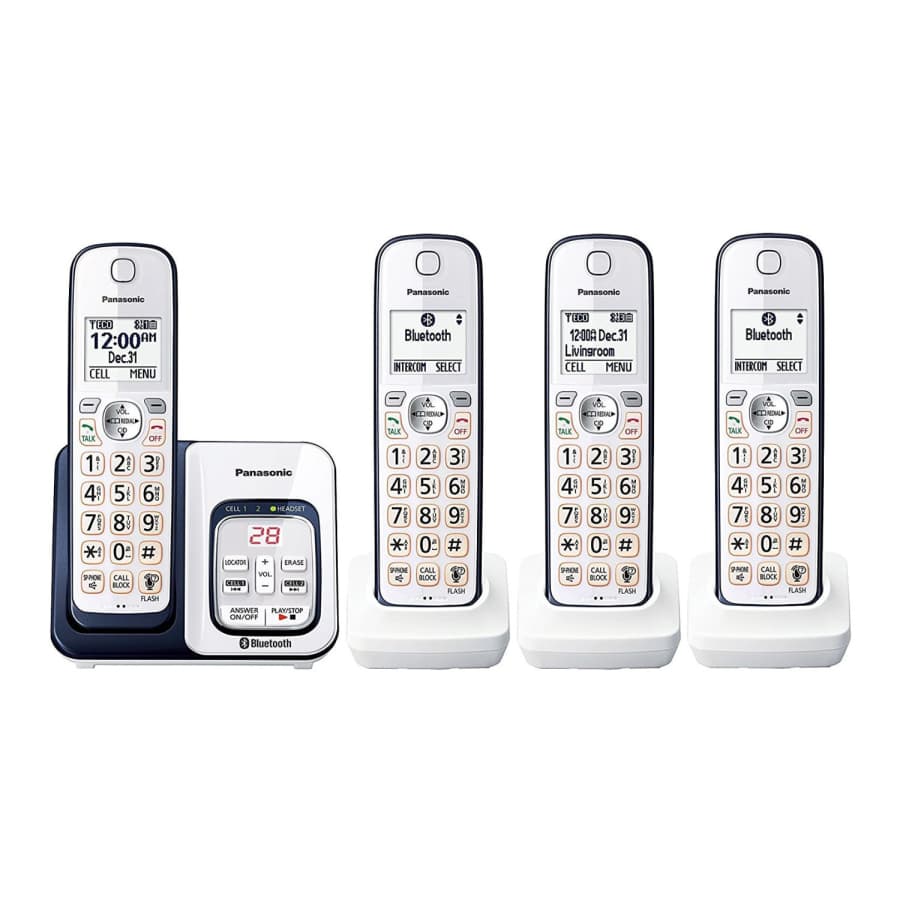 Panasonic Link2Cell Bluetooth Cordless Phone with Voice Assist and Answering Machine (4 Handsets) for $79 Panasonic Link2Cell Bluetooth Cordless Phone with Voice Assist and Answering Machine (4 Handsets) for $79