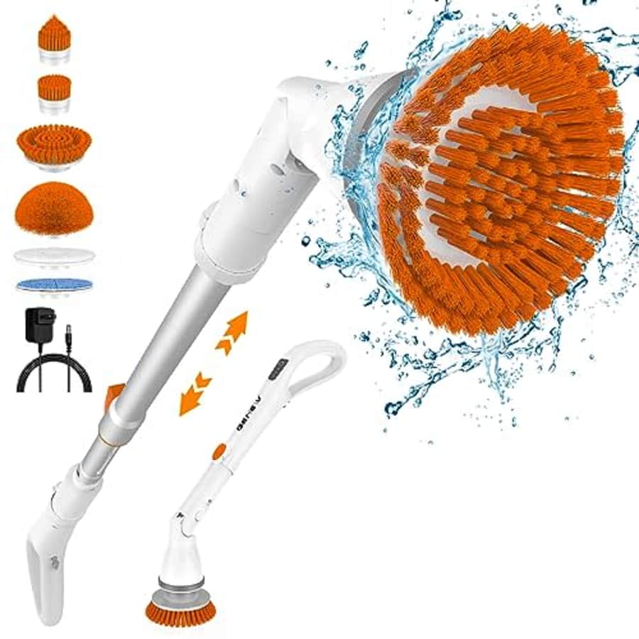 Cordless Electric Spin Scrubber with 6 Brush Heads for $27