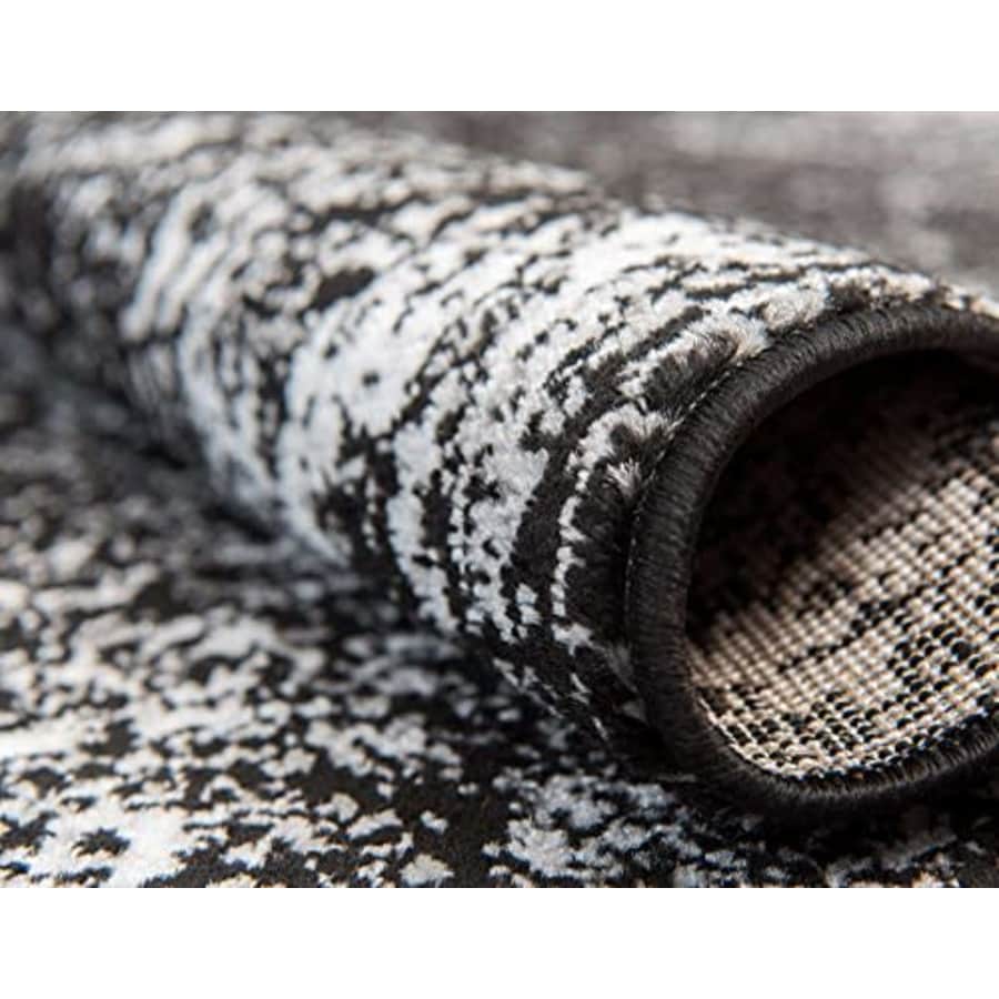 Unique Loom Sofia Collection Area Rug - Casino (2' x 5' 1" Runner, Black/ Ivory) for $27