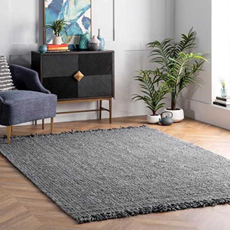 nuLOOM Natura Collection Chunky Loop Jute Rug, 4' x 6', Grey for $77 nuLOOM Natura Collection Chunky Loop Jute Rug, 4' x 6', Grey for $77