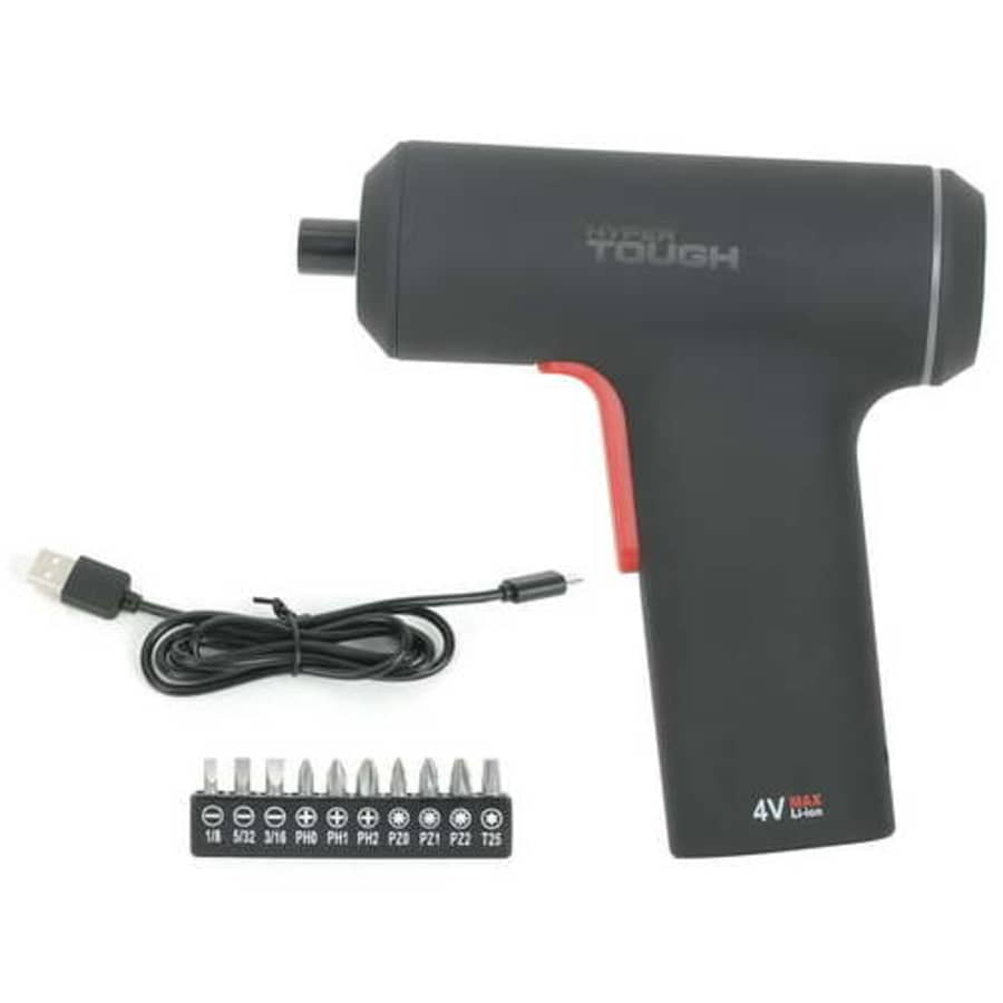 Hyper Tough 4V Angle-Grip Cordless Screwdriver for $10 Hyper Tough 4V Angle-Grip Cordless Screwdriver for $10