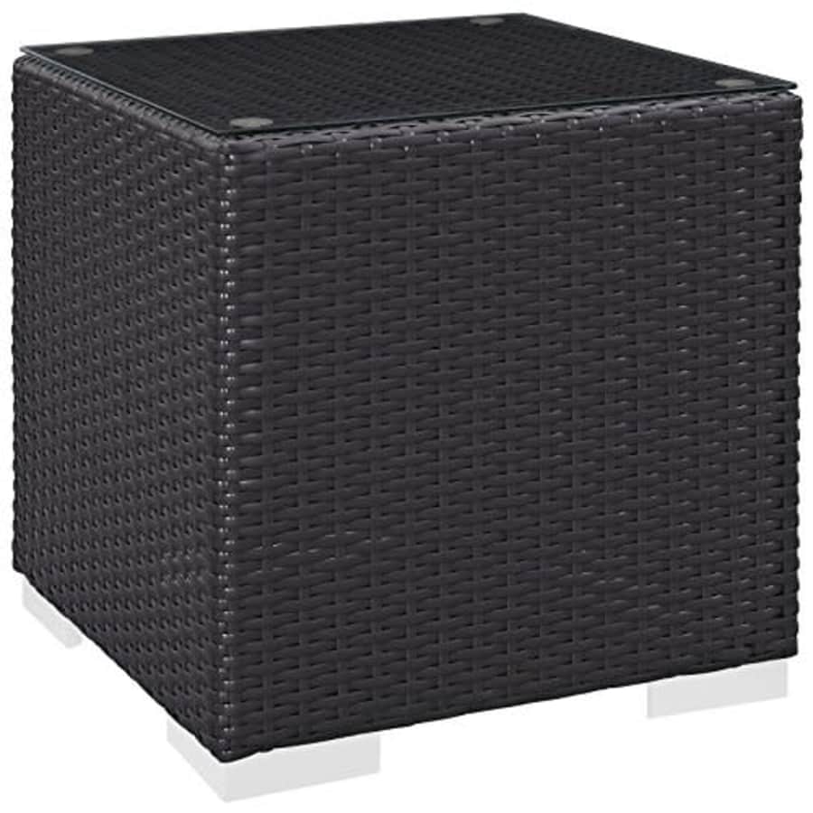 Modway Convene Wicker Rattan Outdoor Patio Side Table in Espresso for $103