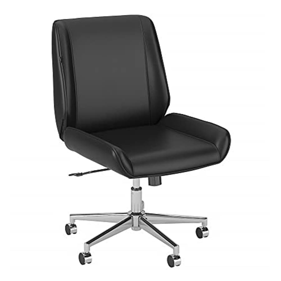 Bush Furniture Key West Wingback Leather Office Chair, Black for $102