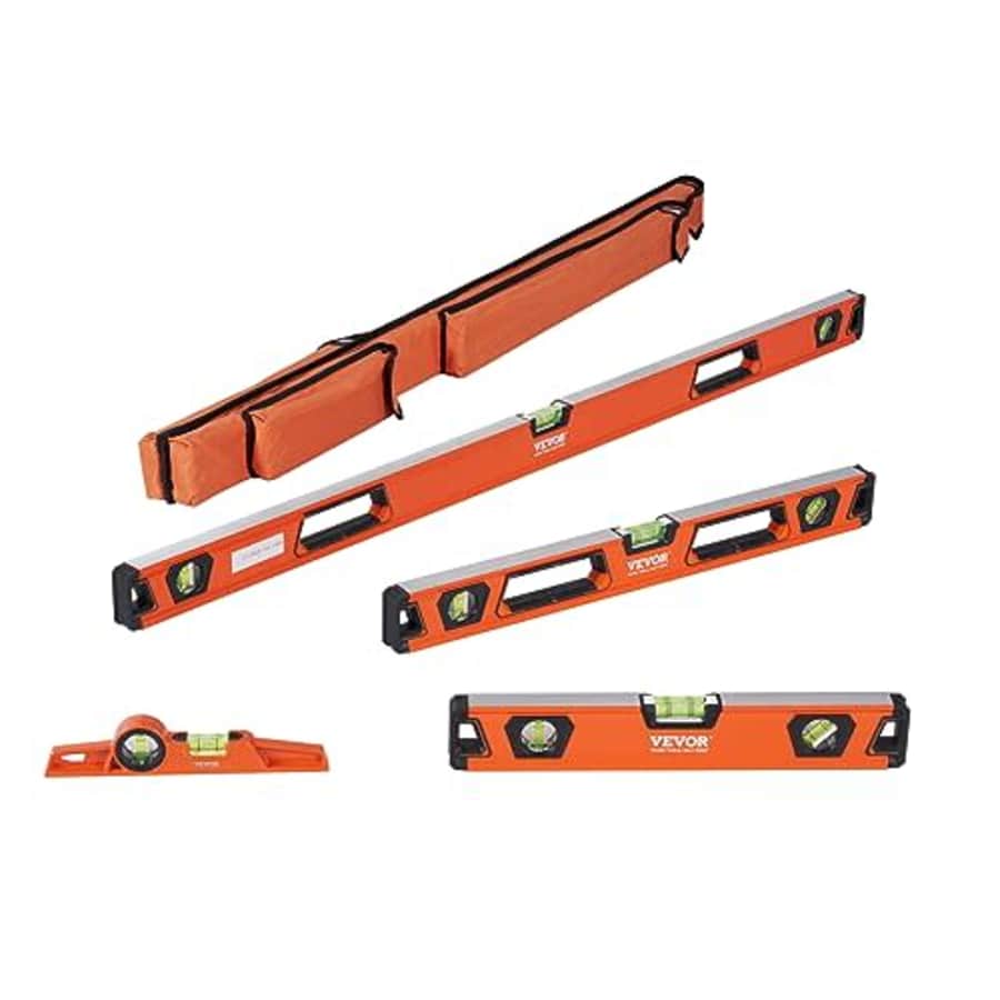 VEVOR Magnetic Torpedo Level 48/24/16/10 in Mechanical Level Set, Bubble Vials Ruler for 45/90/180 for $50