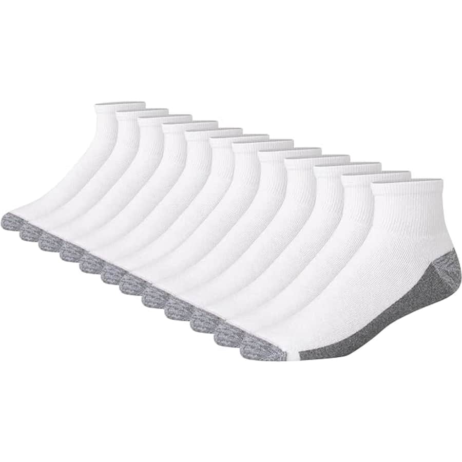 Hanes Men's Max Cushioned Ankle Socks 12-Pack for $15 Hanes Men's Max Cushioned Ankle Socks 12-Pack for $15