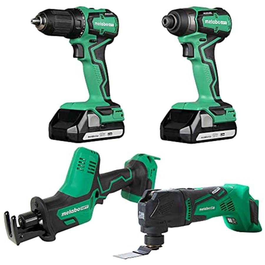 Metabo HPT MultiVolt 4-Tool 18V Li-Ion Brushless Power Tool Combo Kit for $280