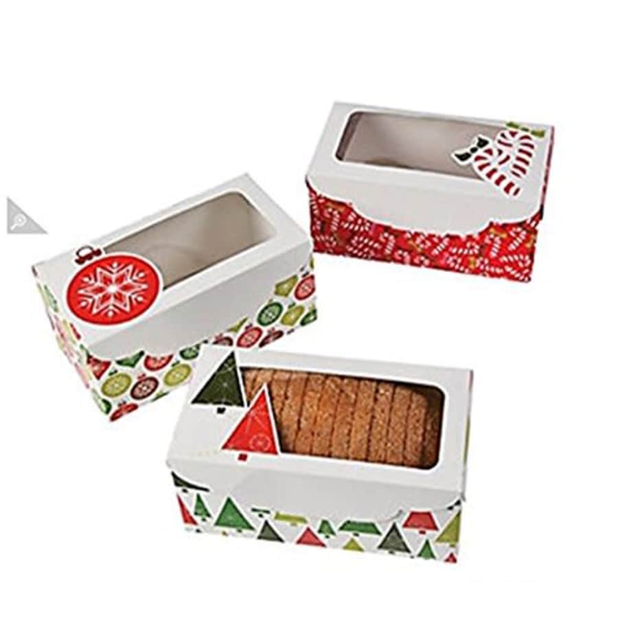Fun Express Christmas Holiday loaf boxes - 12 pack - Great for Desserts and Party Supplies for $22