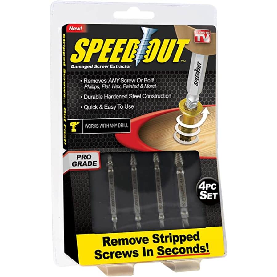 Ontel SpeedOut Damaged Screw and Bolt Extractor 4-Piece Set for $16