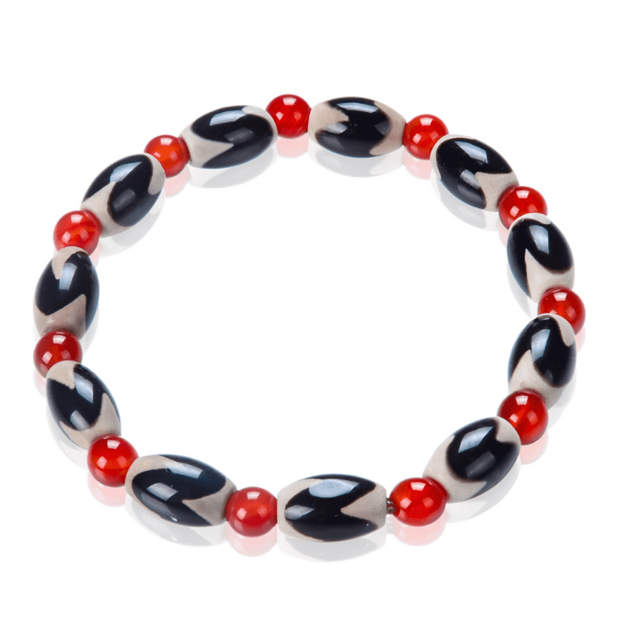 7" Tibetan Amulet Dzi Bead Agate Tian Zhu Bracelet for $14