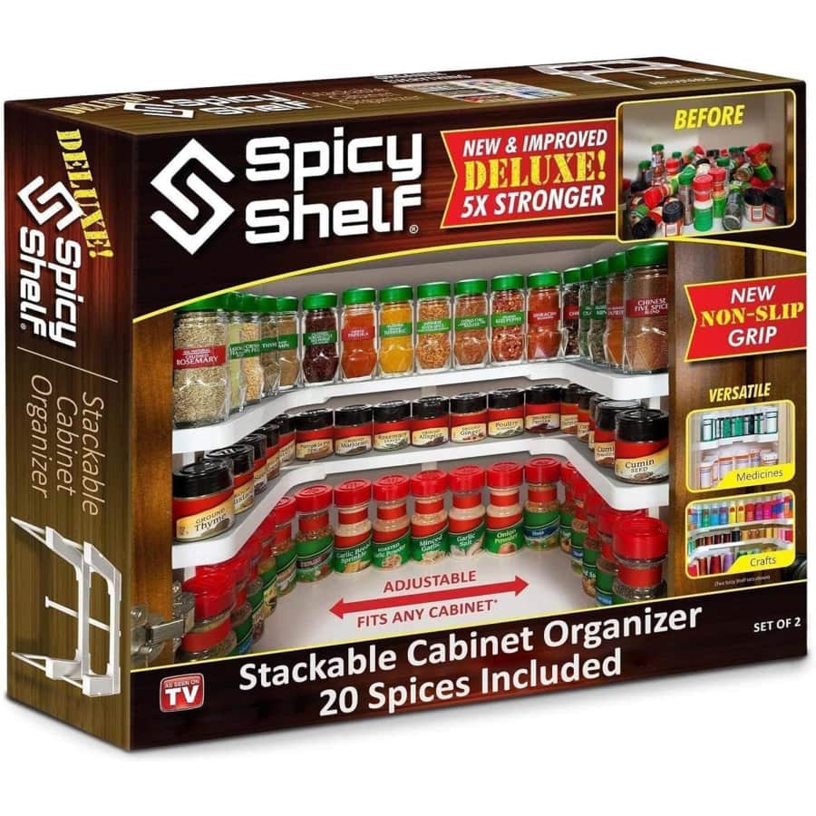 Spicy Shelf Deluxe Stackable Cabinet Organizer w/ Spices for $40 Spicy Shelf Deluxe Stackable Cabinet Organizer w/ Spices for $40