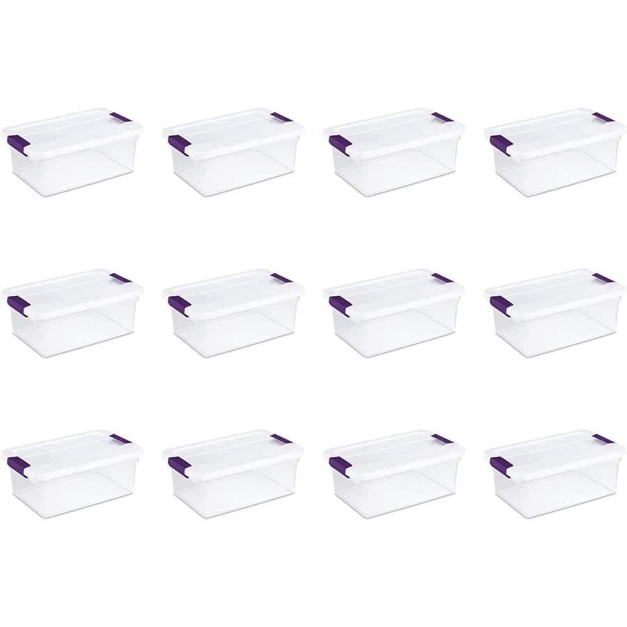 Sterilite 15-Quart ClearView Latch Box 12-Pack for $75