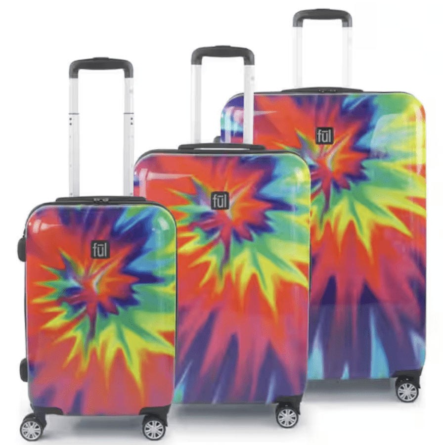 Ful Tie Dye Nested 3-Piece Spinner Rolling Luggage Set for $270 Ful Tie Dye Nested 3-Piece Spinner Rolling Luggage Set for $270