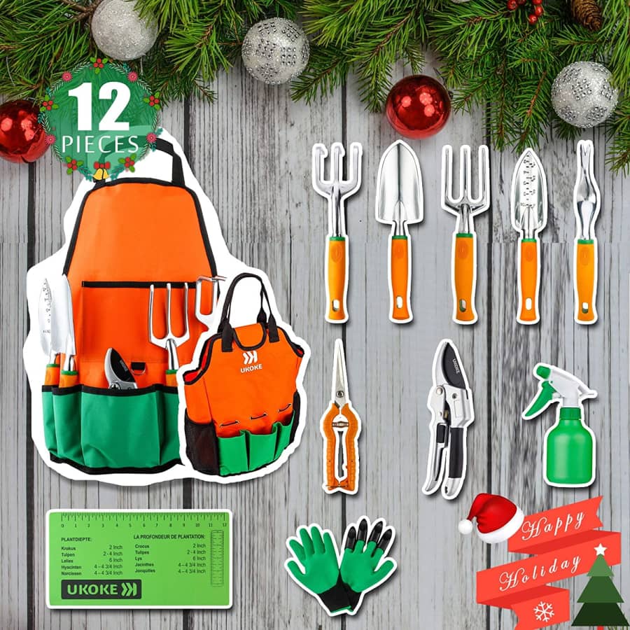 Ukoke 12-Piece Aluminum Garden Tool Set for $42
