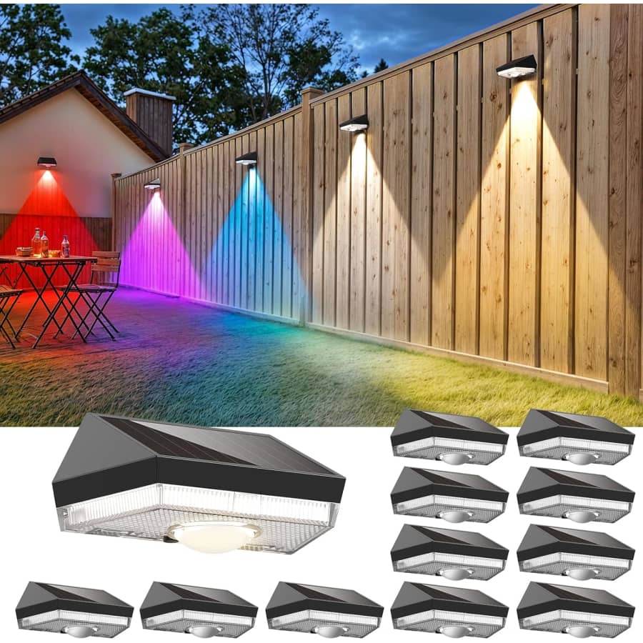 Solar Fence Light 12-Pack for $25 w/ Prime