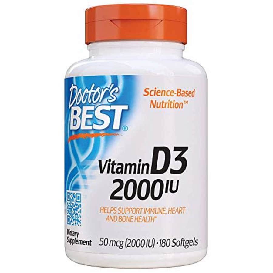 Doctor's Best Doctors Best Vitamin D3 2, 000 IU, Healthy Bones, Teeth, Heart & Immune Support, Non-GMO, for $11