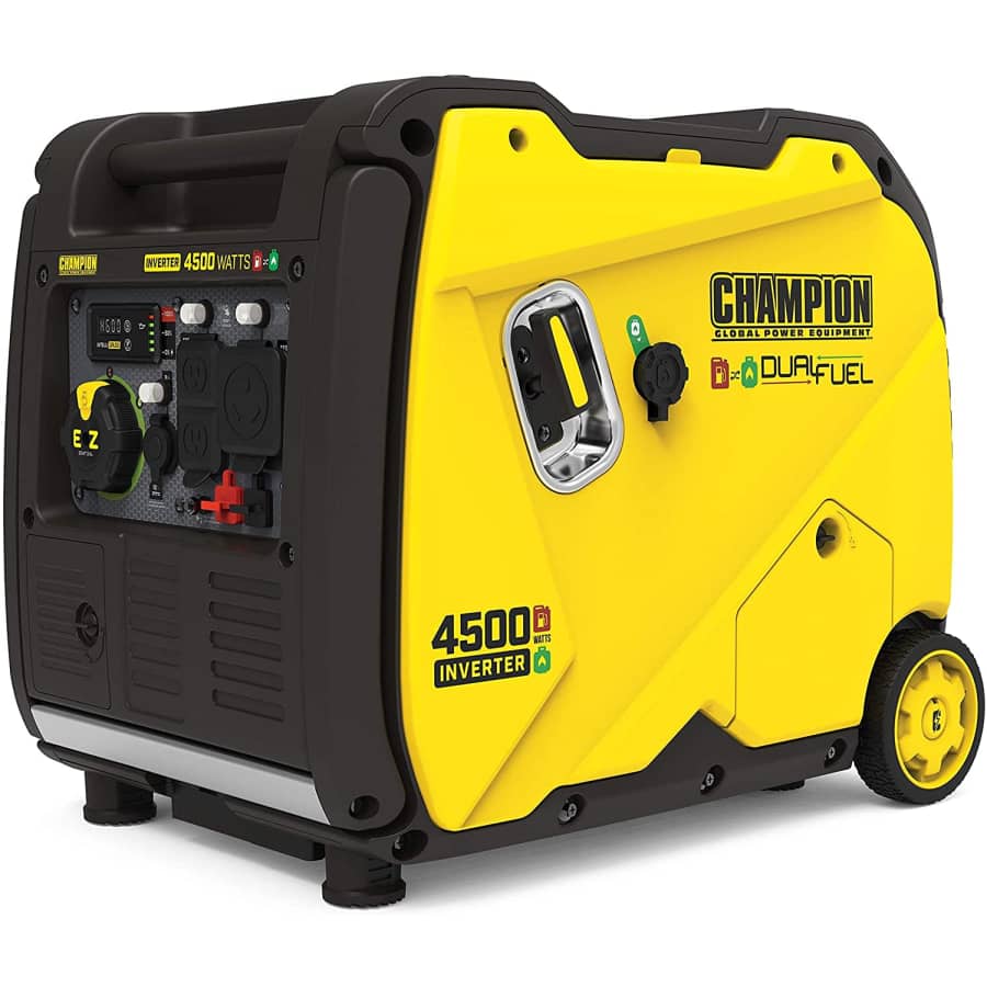 Champion 4,500W Dual Fuel Portable Inverter Generator for $999