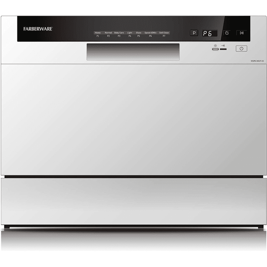 Farberware Professional 6-Place-Setting Compact Portable Countertop Dishwasher for $300 Farberware Professional 6-Place-Setting Compact Portable Countertop Dishwasher for $300