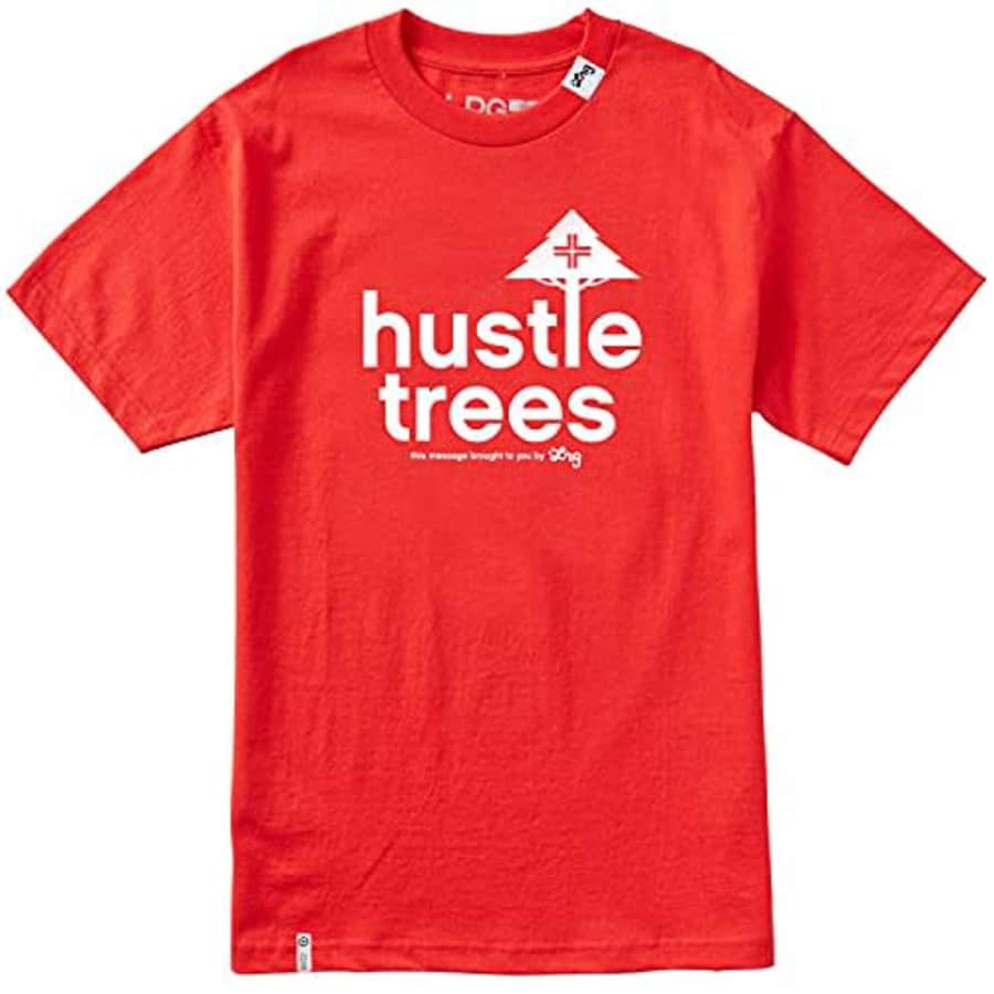 LRG Lifted Research Group Men's Hustle Trees Logo T-Shirt, Red/White, Large for $15