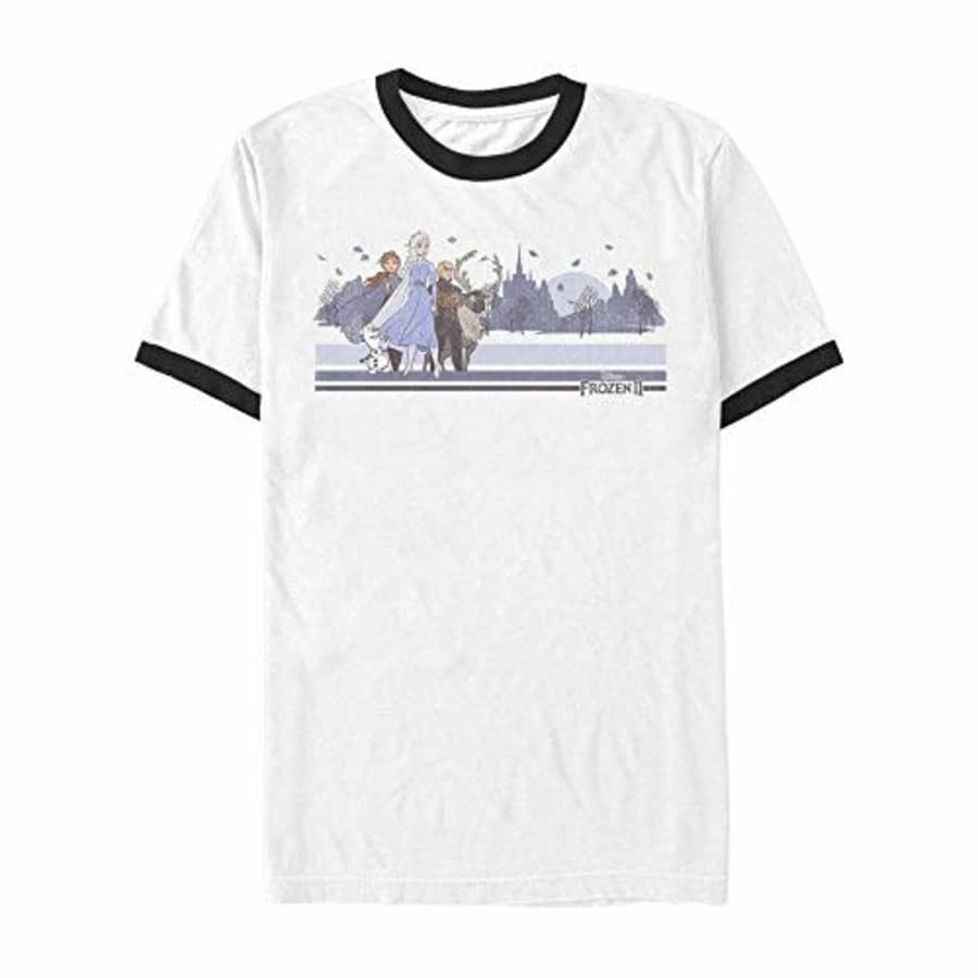 Disney Men's T-Shirt, White/Black, Large for $6