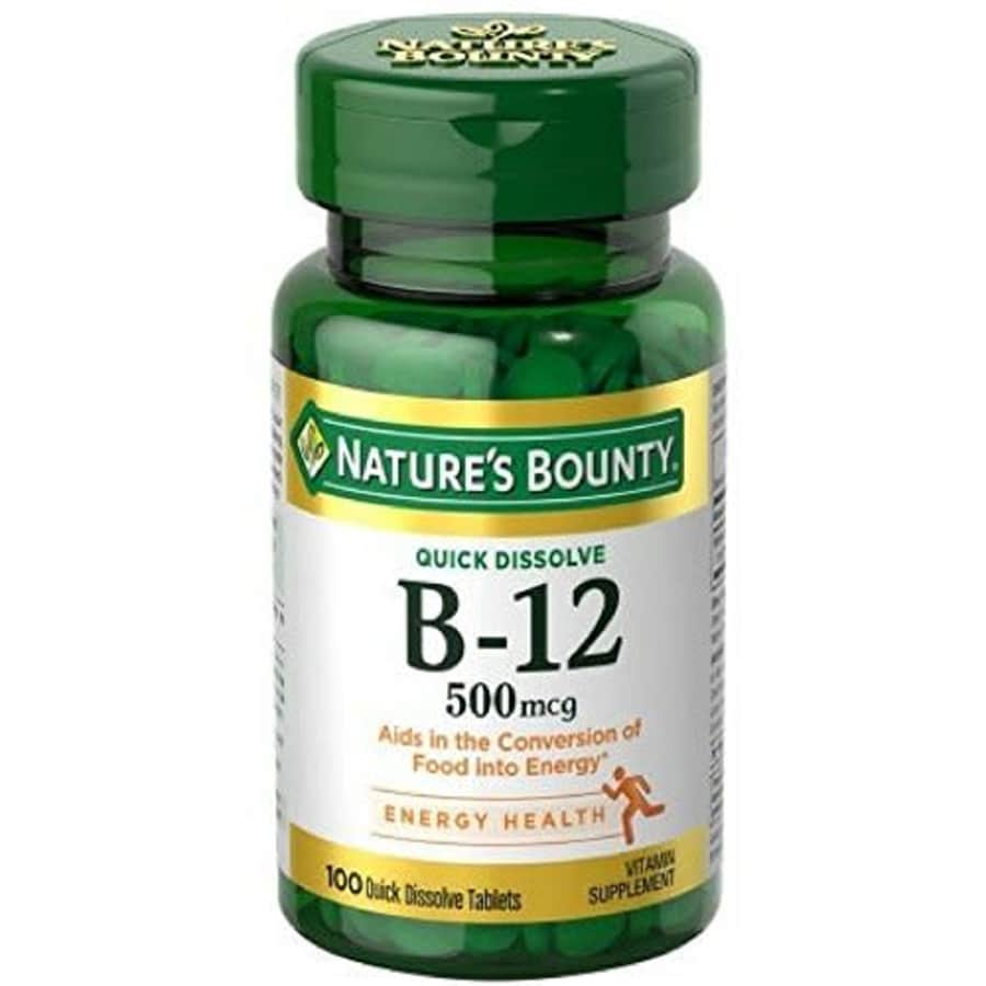 Nature's Bounty Natures Bounty Vitamin B-12 500 mcg, 100 Quick Dissolve Tablets (Pack of 2) for $13 Nature's Bounty Natures Bounty Vitamin B-12 500 mcg, 100 Quick Dissolve Tablets (Pack of 2) for $13