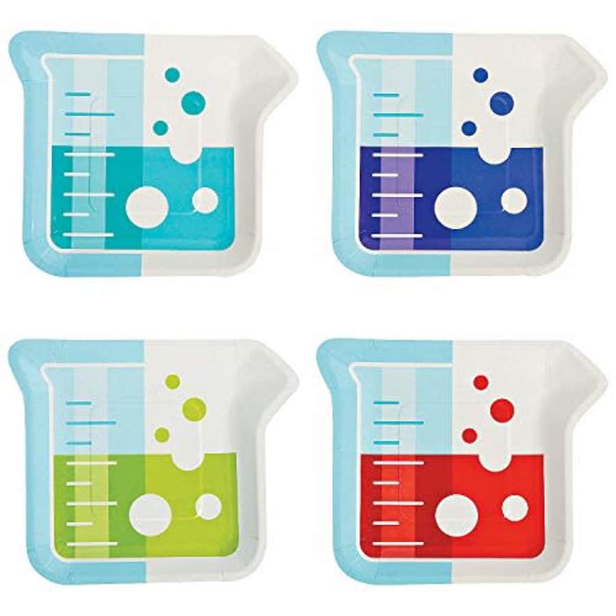 Fun Express - Science Party Dessert Plates (8pc) for Birthday - Party Supplies - Print Tableware - for $10