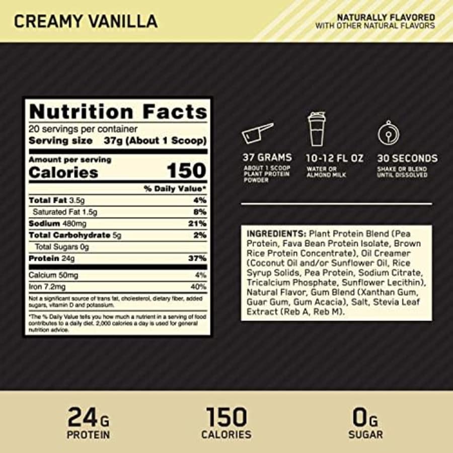 Optimum Nutrition Gold Standard 100% Plant Based Protein Powder, Gluten Free, Vegan Protein for for $33 Optimum Nutrition Gold Standard 100% Plant Based Protein Powder, Gluten Free, Vegan Protein for for $33
