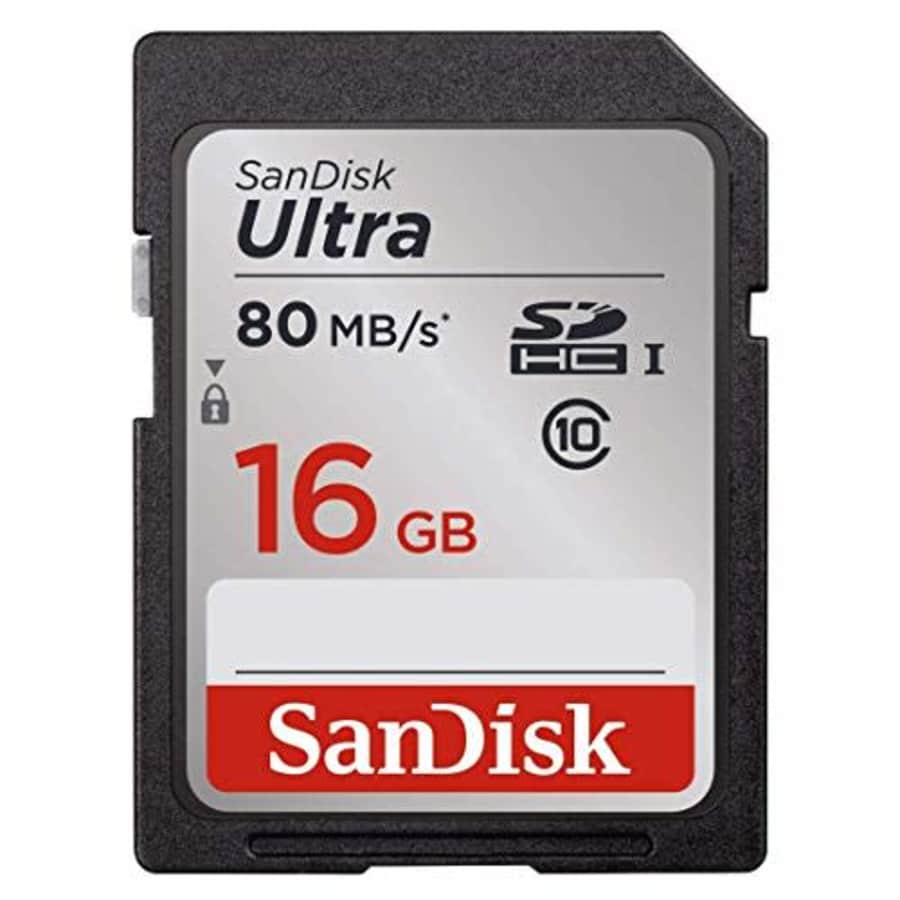 SanDisk Ultra 16GB Class 10 SDHC Memory Card Up to 80MB/S- SDSDUN-008G-G46 [Newest Version] for $8