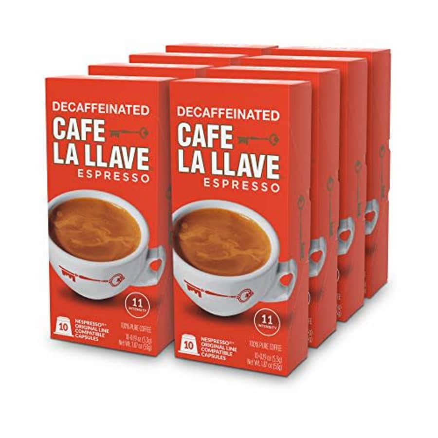 Cafe La Llave Caf La Llave Decaf Espresso Capsules, Intensity 11-Recylable Coffee Pods (80 Count) Compatible with for $51