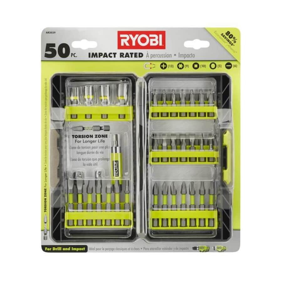 Ryobi 50-Piece Impact Rated Driving Kit for $8 Ryobi 50-Piece Impact Rated Driving Kit for $8