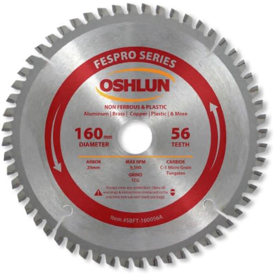 Oshlun SBFT-160056A 160mm 56 Tooth FesPro Non Ferrous TCG Saw Blade with 20mm Arbor for Festool TS for $36 Oshlun SBFT-160056A 160mm 56 Tooth FesPro Non Ferrous TCG Saw Blade with 20mm Arbor for Festool TS for $36