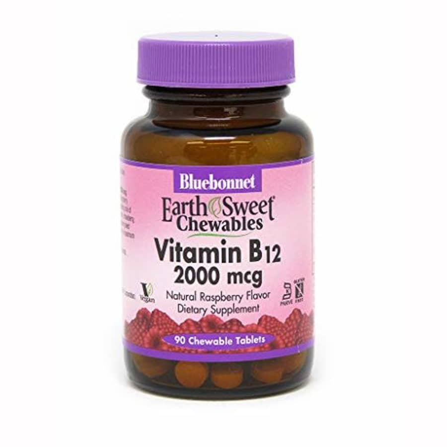 Bluebonnet Earth Sweet Vitamin B-12 2000 mcg Chewable Tablets, Raspberry, 90 Count for $17 Bluebonnet Earth Sweet Vitamin B-12 2000 mcg Chewable Tablets, Raspberry, 90 Count for $17
