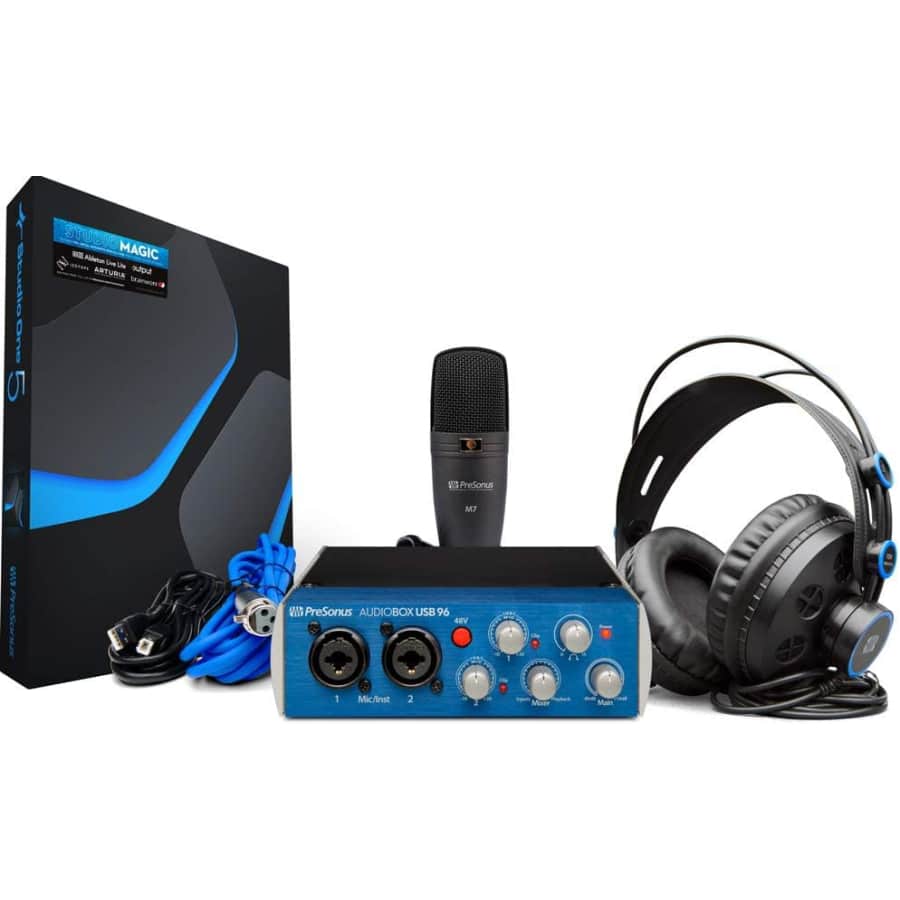 PreSonus AudioBox 96 Studio USB 2.0 Recording Bundle for $210