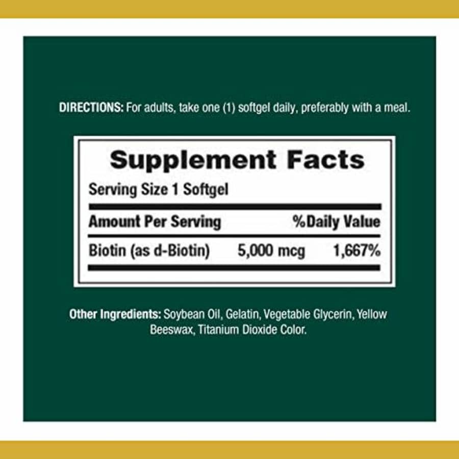 Biotin by Nature's Bounty, Vitamin Supplement, Supports Metabolism for Energy and Healthy Hair, for $10