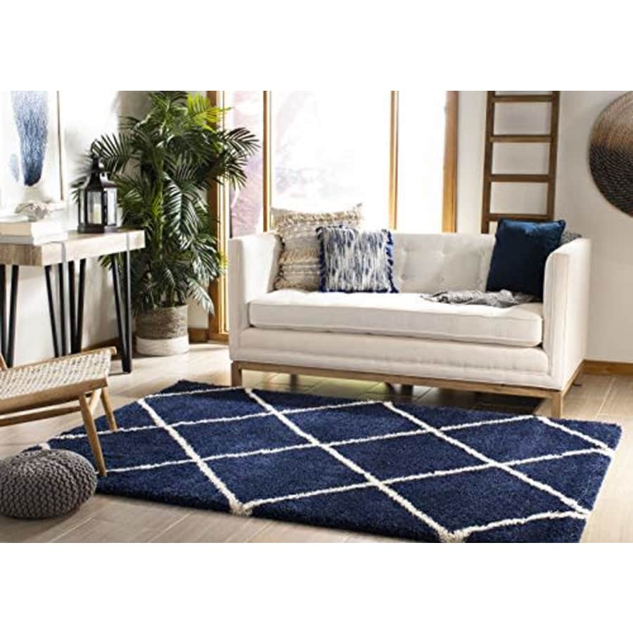 SAFAVIEH Hudson Shag Collection SGH281C Modern Diamond Trellis Non-Shedding Living Room Bedroom for $32