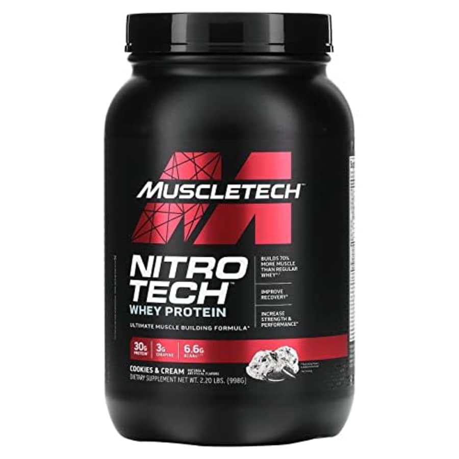 Nitro Tech, Whey Protein, Cookies and Cream, 2.20 lbs (998 g), MuscleTech for $35 Nitro Tech, Whey Protein, Cookies and Cream, 2.20 lbs (998 g), MuscleTech for $35