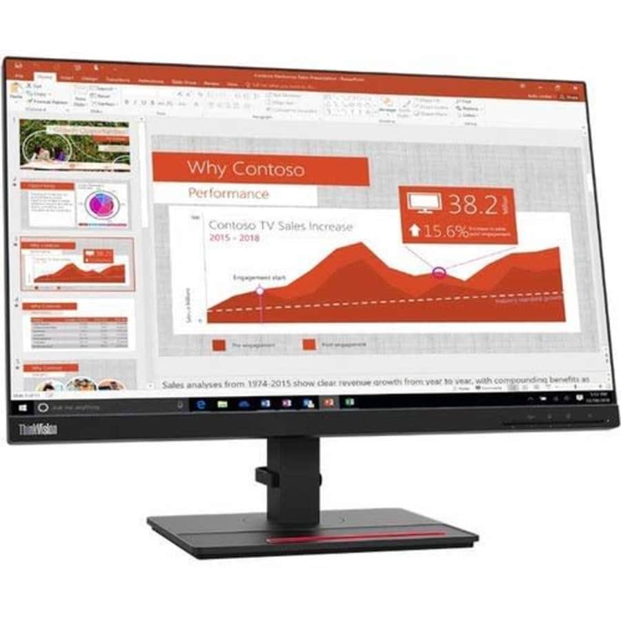 Lenovo ThinkVision T24i-20 23.8" Full HD WLED LCD Monitor - 16:9 - Raven Black for $105