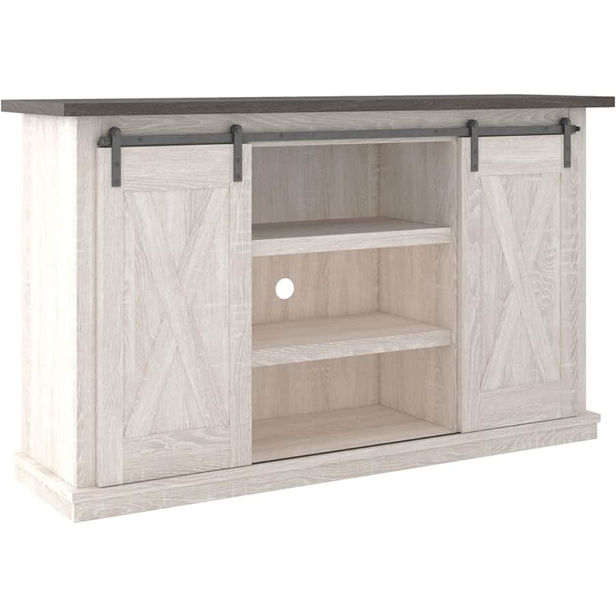 Signature Design by Ashley Dorrinson Farmhouse TV Stand for $250 Signature Design by Ashley Dorrinson Farmhouse TV Stand for $250