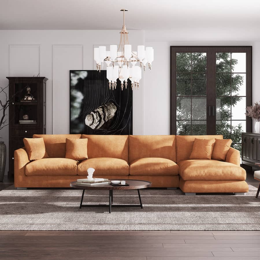 Aalto Boutique 88" Air Leather Feathers Sectional for $1,726 Aalto Boutique 88" Air Leather Feathers Sectional for $1,726