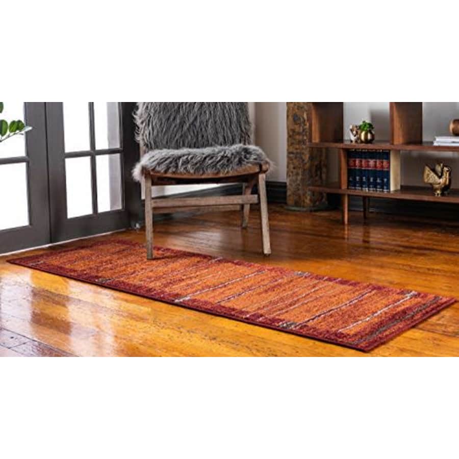 Unique Loom Autumn Collection Border Casual Rustic Warm Toned Terracotta Runner Rug (2' 6 x 10' 0) for $87