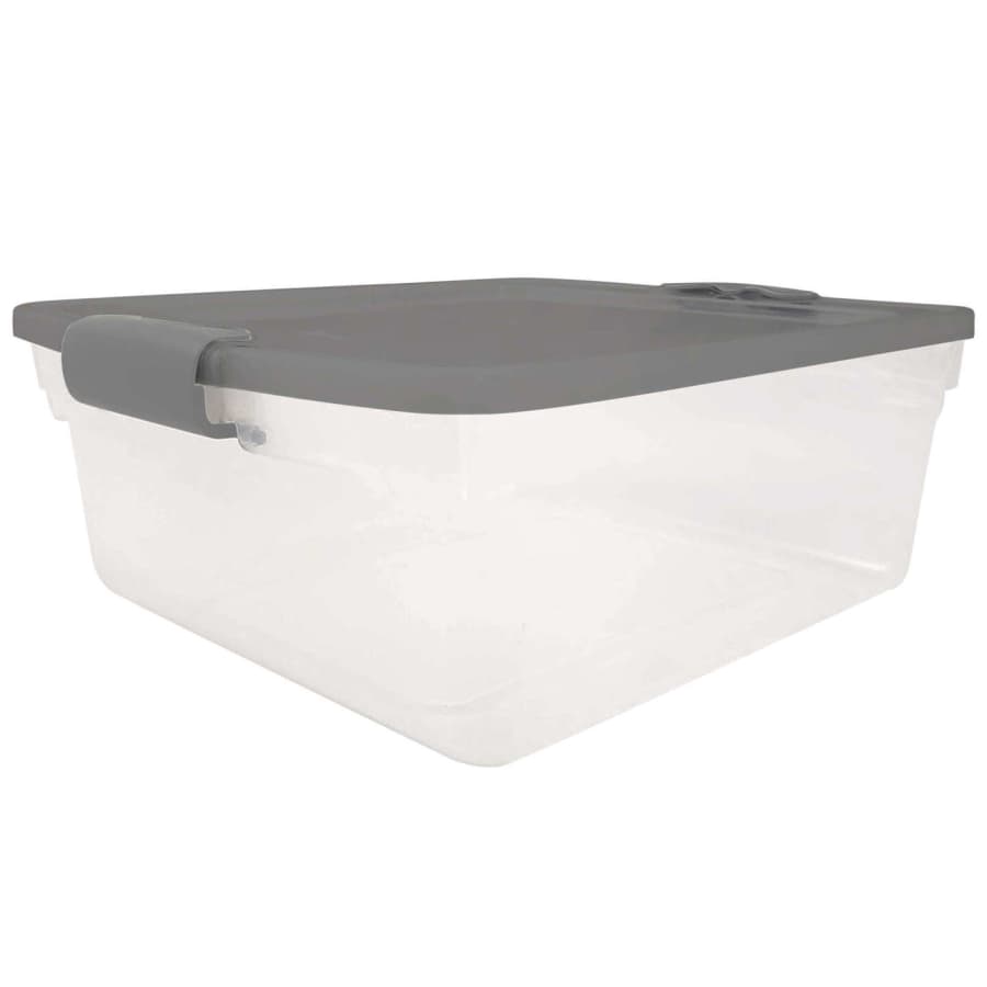 Homz 15.5-Quart Stackable Latching Storage Tote for $8