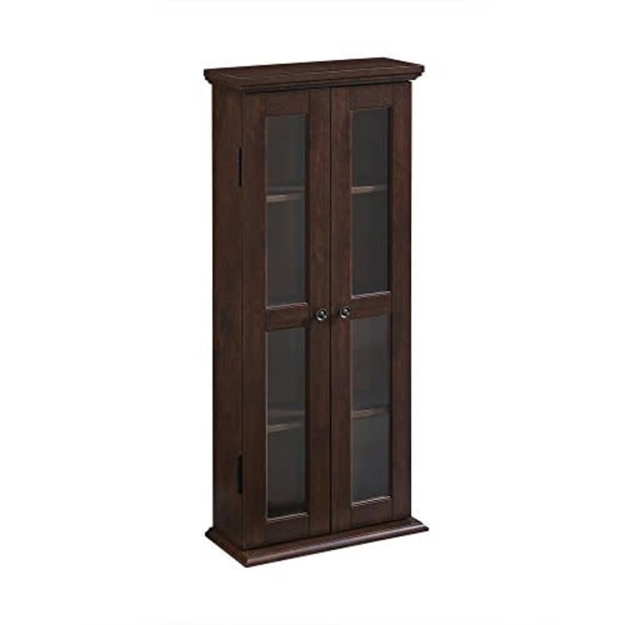 Walker Edison Furniture Company 4 Tier Shelf Living Room Storage Tall Bookshelf Cabinet Doors Home for $122